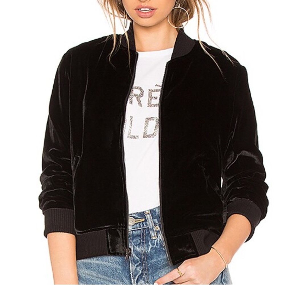 Monrow Velvet Bomber Jacket